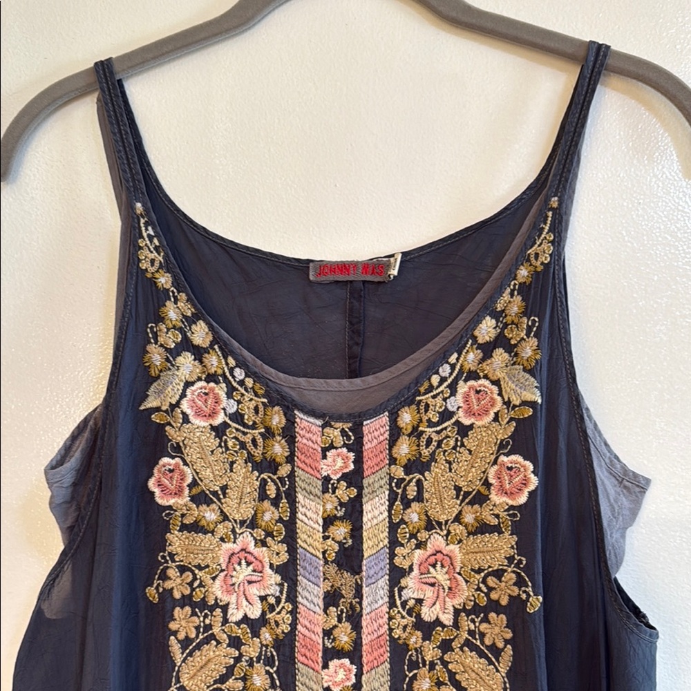 Johnny Was Embroidered Tank Dress L